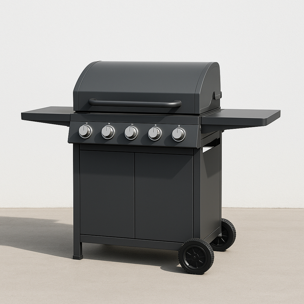 Barbacoas de gas 110x50x125 cm negro TyrkqXE363cG