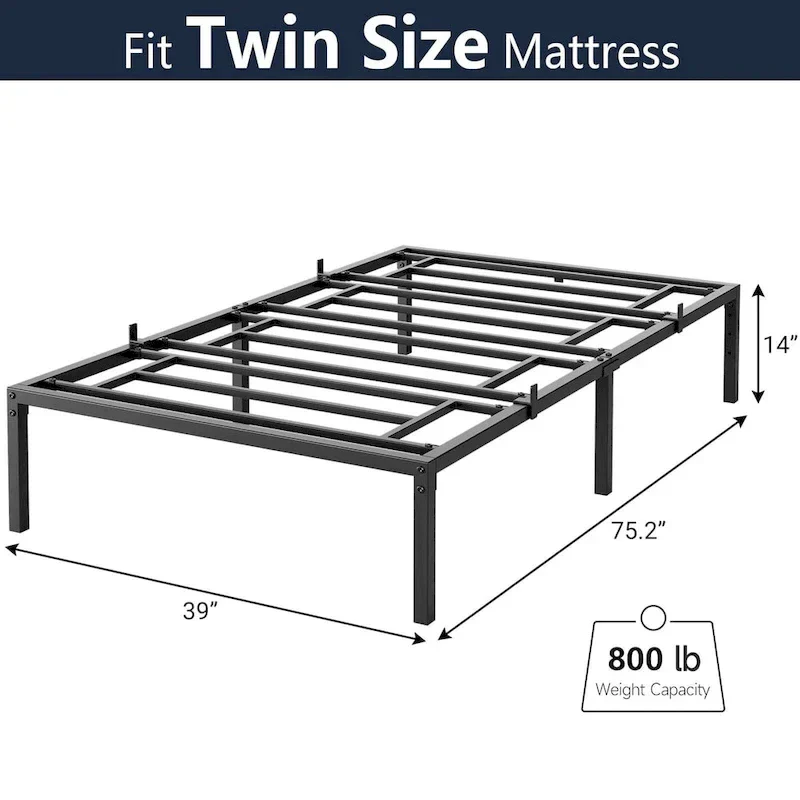 Sturdy Metal Platform Bed Frame - No Box Spring Required