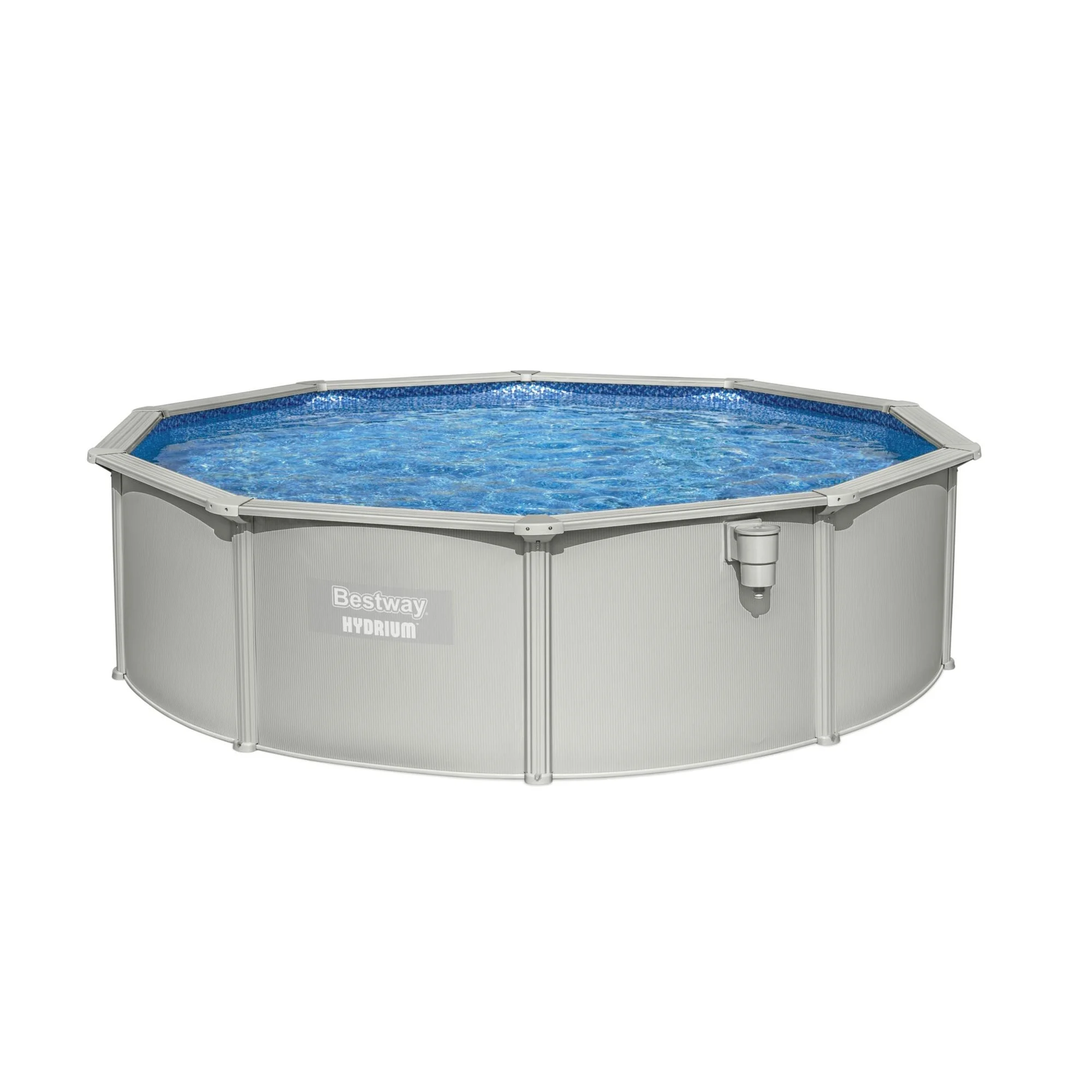 Bestway Hydrium 15' x 48" Steel Wall Above Ground Swimming Pool Set, Gray - Image 7
