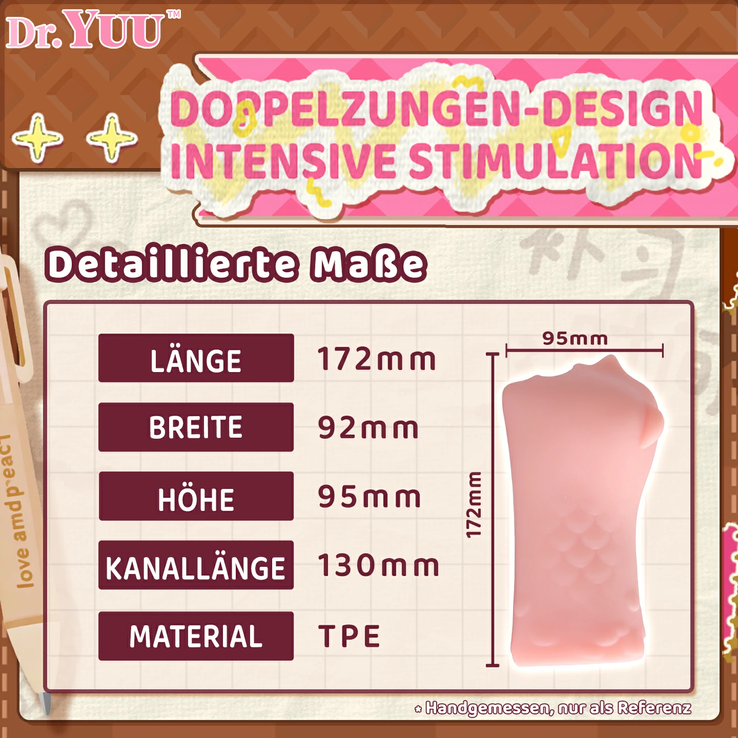 Dr.YUU Ryū-Musume Doppelzunge Masturbator mit Drachenhorn-Design und Noppenstruktur – Bild 4