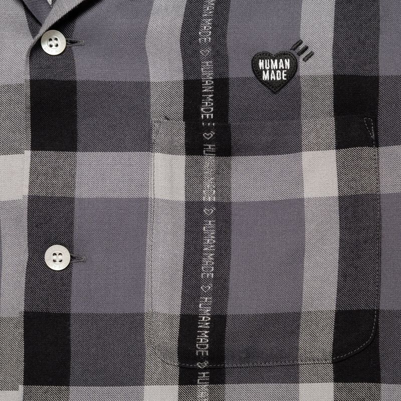HUMAN MADE OPEN COLLAR CHECK SHIRT