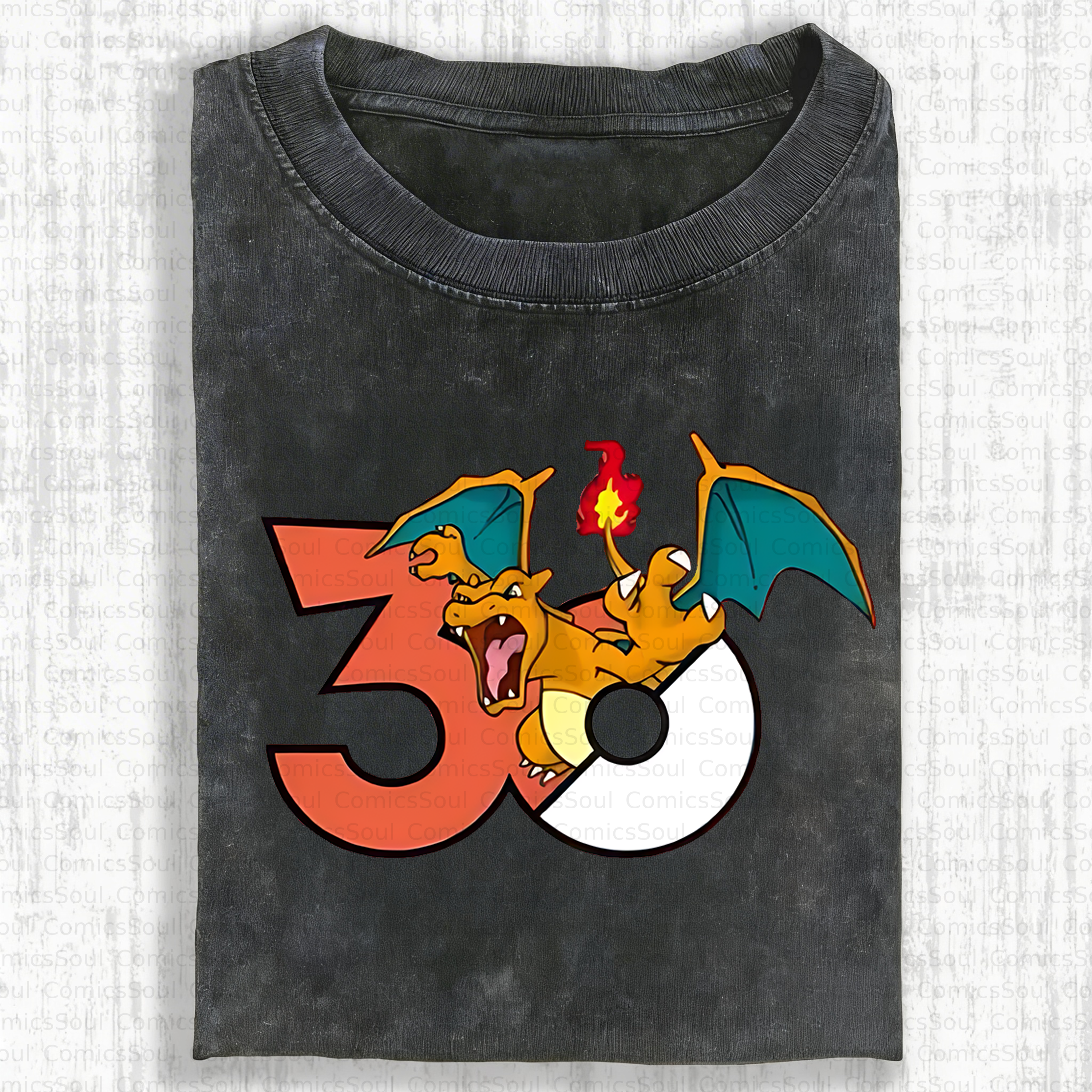 Unisex Anime Inspired Vintage Washed T-Shirt