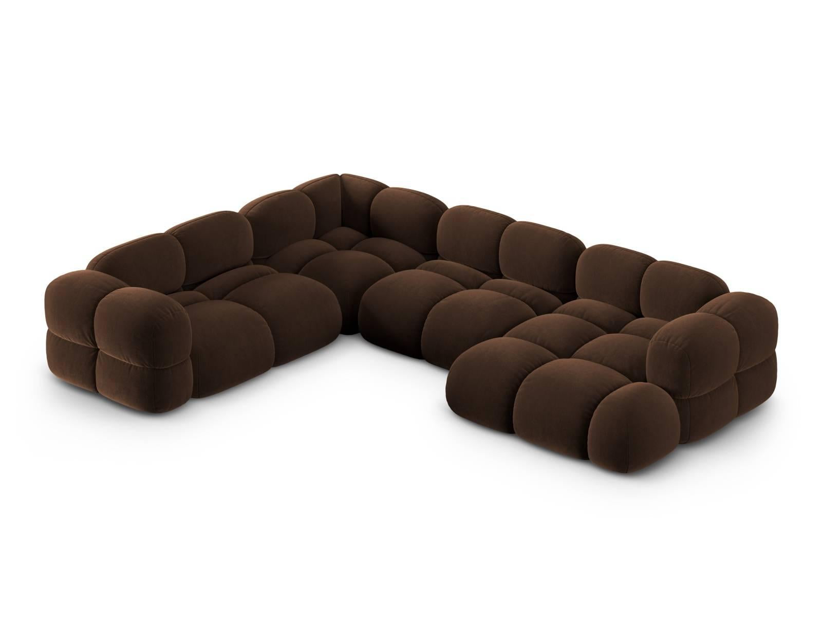 Cosmopolitan Design Loretto 3,5-zits Hoekbank Links - Velvet - Chocola