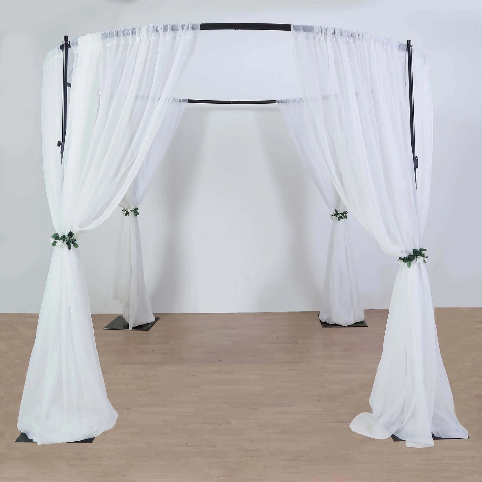 Efavormart 10ft | 4 Post Gold Metal DIY Photography Backdrop Stand, Wedding Arch Canopy Tent