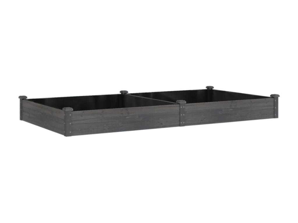 Jardinera arriate con forro madera abeto gris 240x120x25 cm