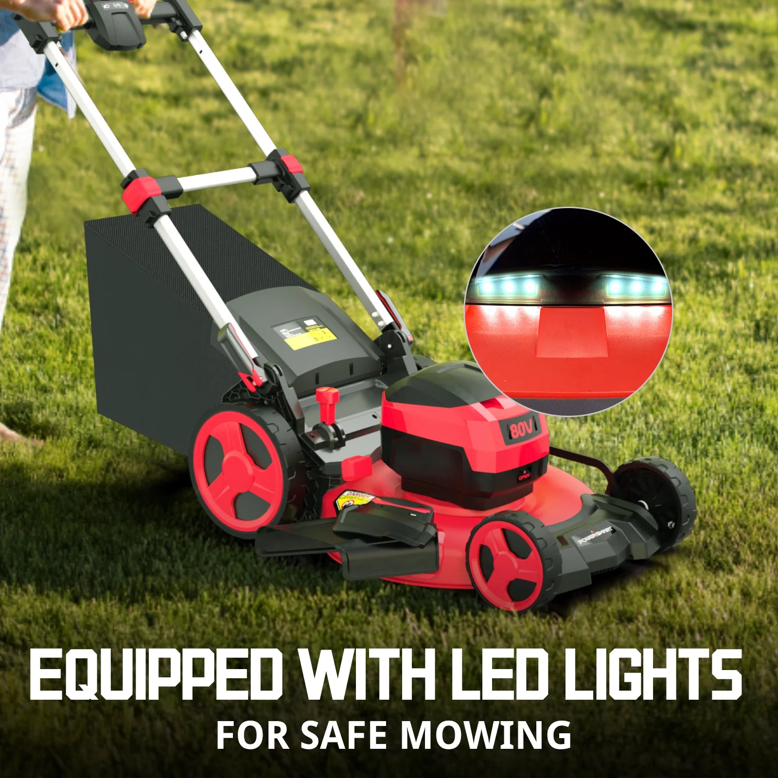 PowerSmart 80V 22-inch Self-Propelled Cordless Lawn Mower with 6.0Ah Battery and Charger - Image 9