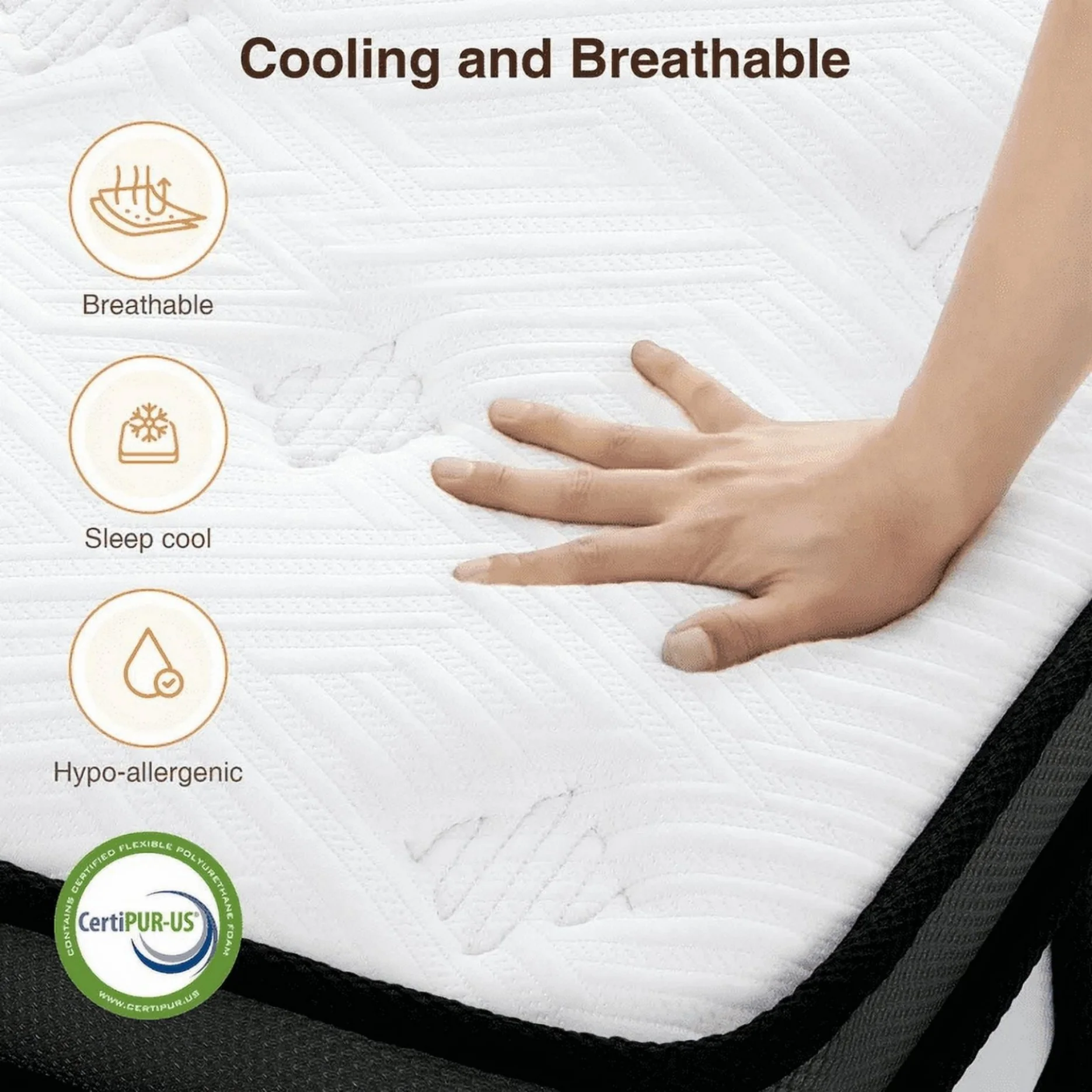Queen Size Mattress in a Box, 14 Inch Gel Memory Foam Mattress for Cool Night & Pressure Relief, Medium Plush Feel with Motion Isolating, Breathable Fabric - Image 8