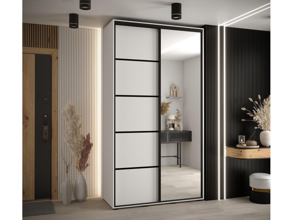 ARMARIO DAVOS 5 DE PUERTAS CORREDERAS 235,2/130/45 2 puertas (Lujodec/Lujodec/Negro)