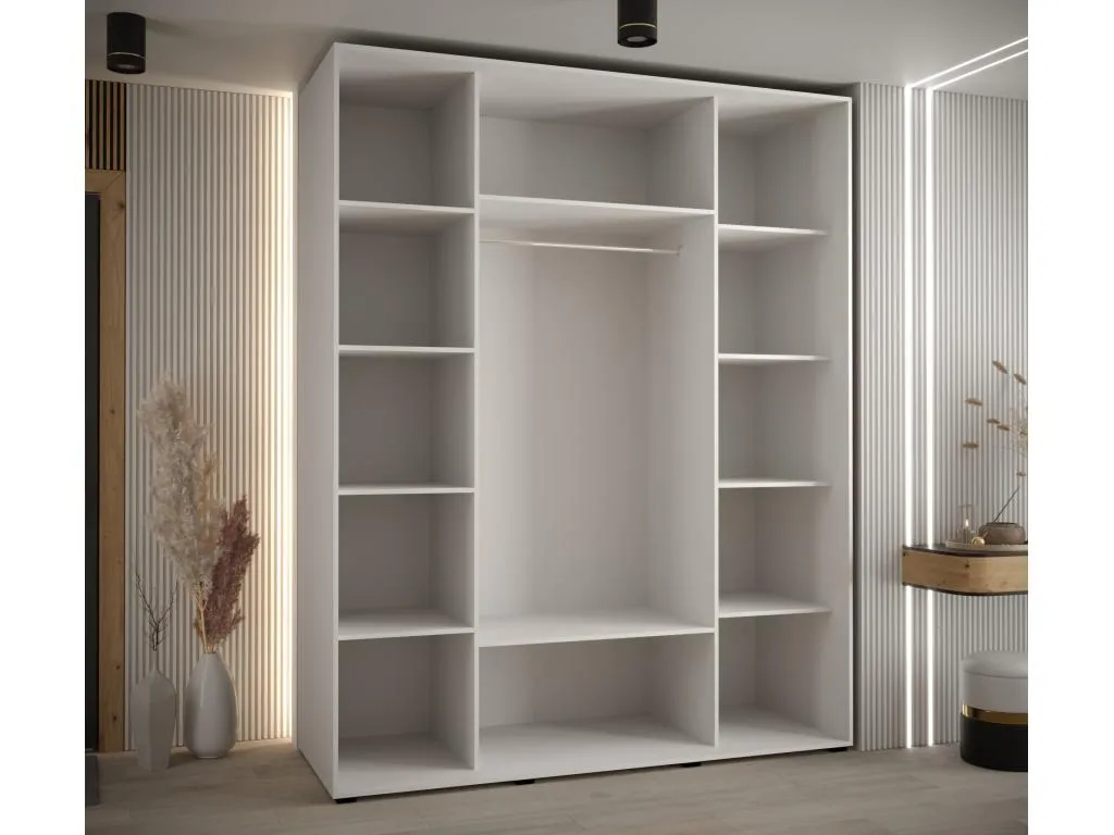 ARMARIO Sancaldeco 4 DE PUERTAS CORREDERAS 235.2/200/60 3 puertas (Blanco/Negro/Plata) WQGY50157