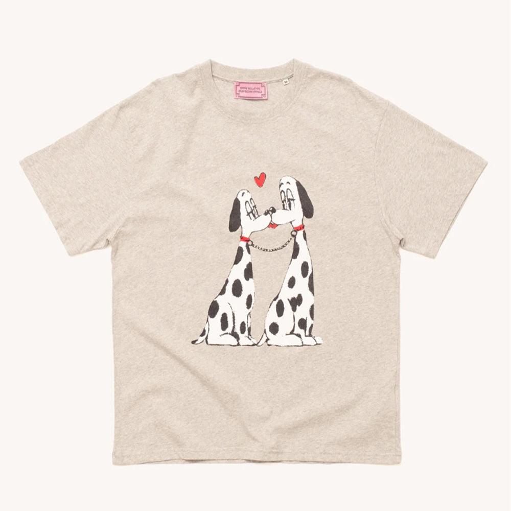 Carne Bollente - T Shirt The Pooch Smooch  - Gris