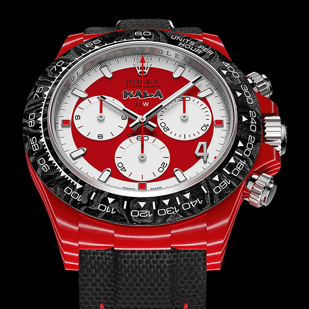 Replica Rolex Daytona DiW Red Carbon Red Crystal Dial Nylon Strap 40mm