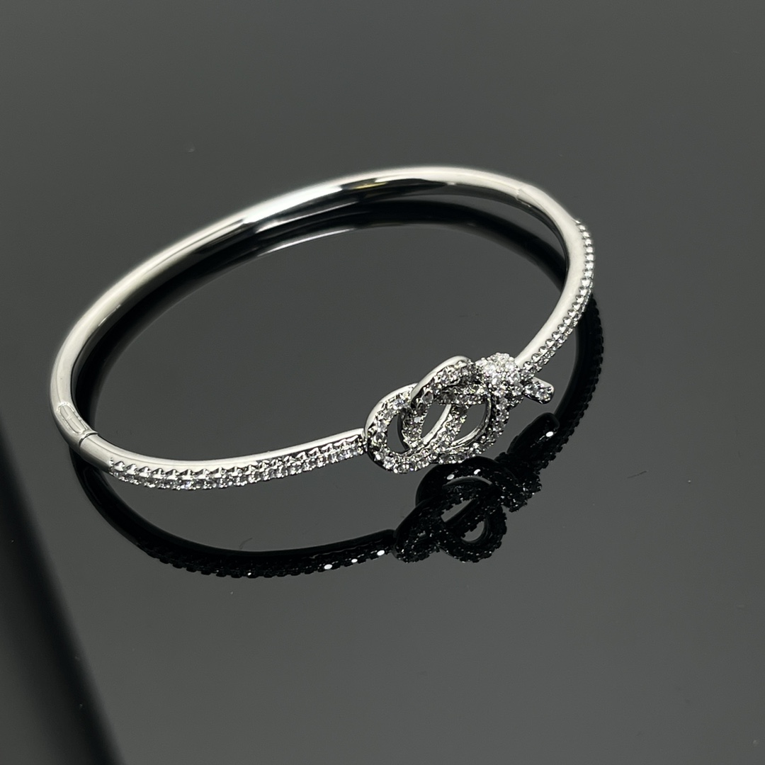 Tiffany Diamond Paved Key Knot Bangle Bracelet - Original Replica Club