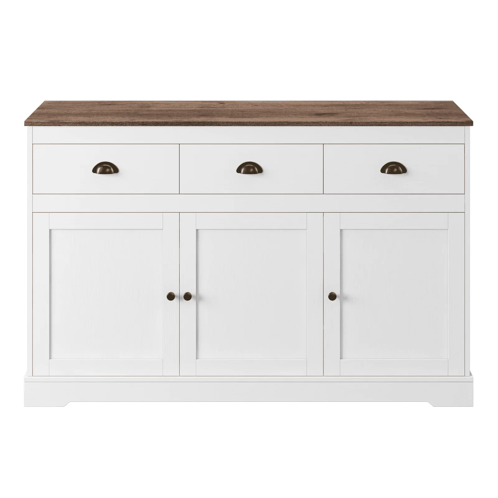 Homfa Sideboard Storage Cabinet with 3 Drawers & 3 Doors, 53.54'' Wide Buffet Cabinet for Dining Room, White - Image 10