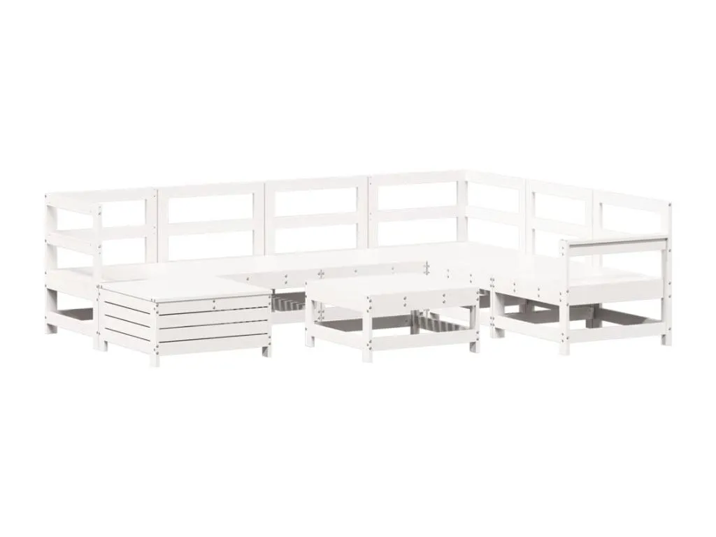Juego de sofás de jardín 8 pzas Vivircalido maciza de Vivircalido blanco 11733ugjr