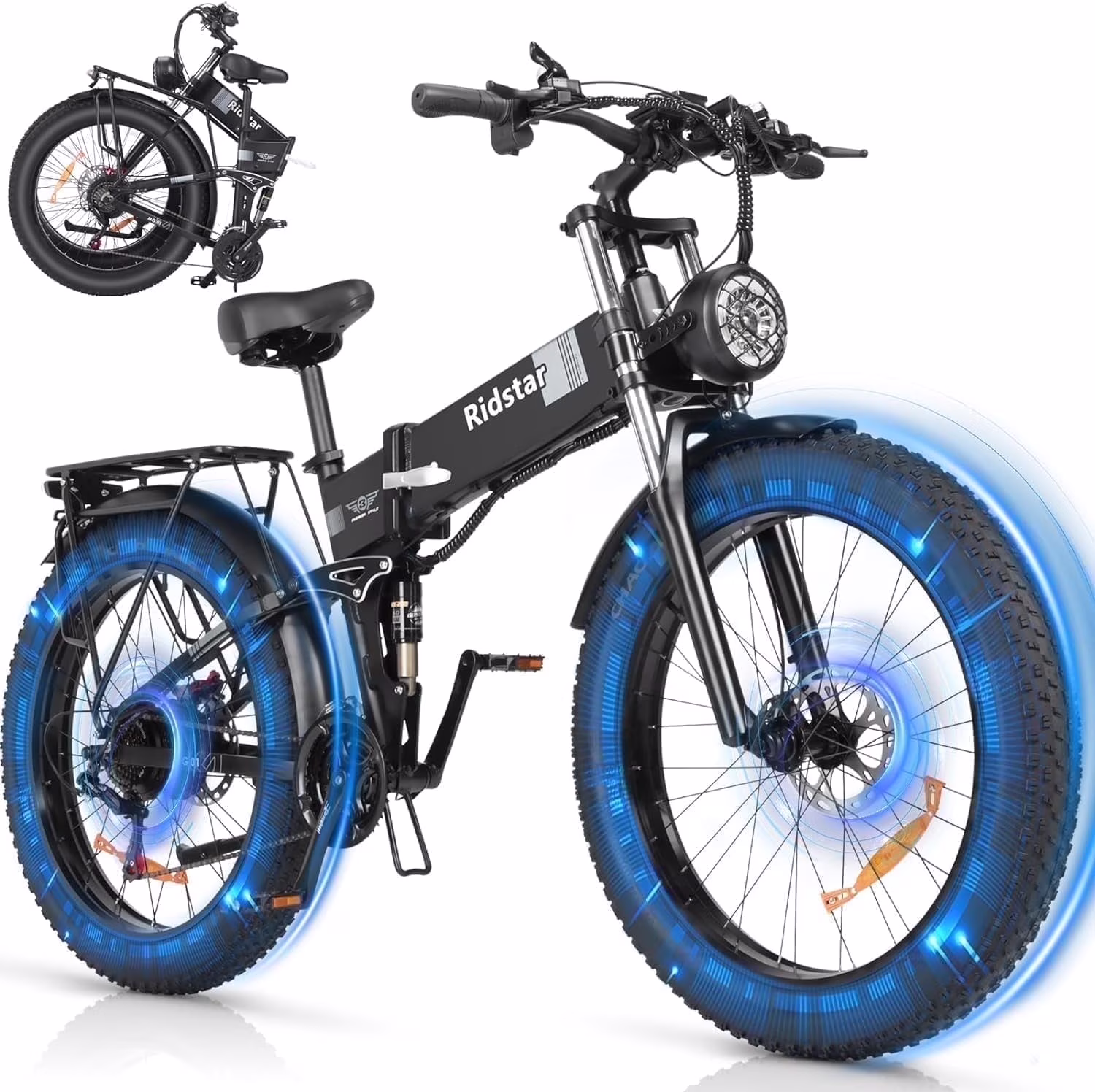 Dual Motor PEAK 3000W Electric Bike for Adults,31mph 48V 23Ah Electric Bicycle,26" Fat Tire Mountain Bike UL2849 - Image 5