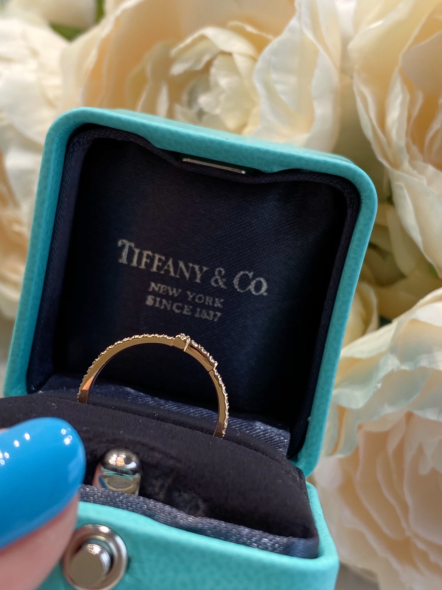 Tiffany Full Diamond Paved T Ring - Original Replica Club
