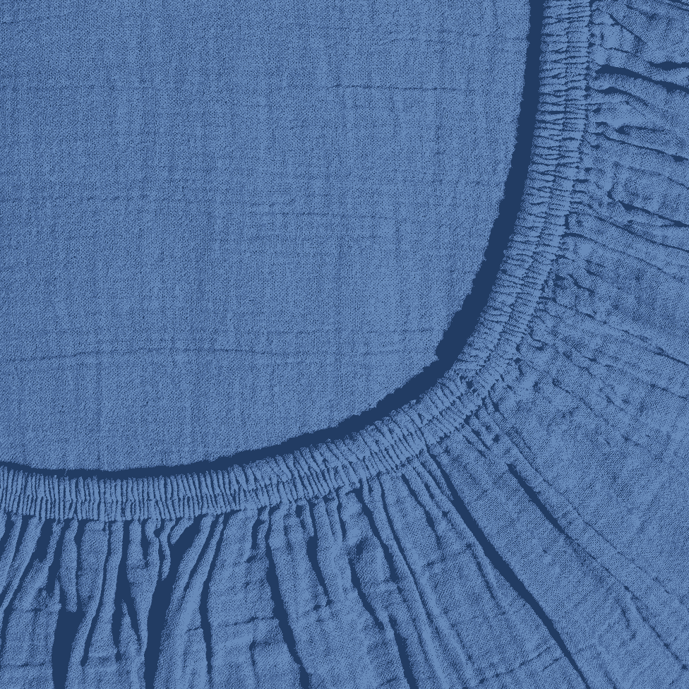 Drap-housse en gaze de coton - Bleu Pompidou