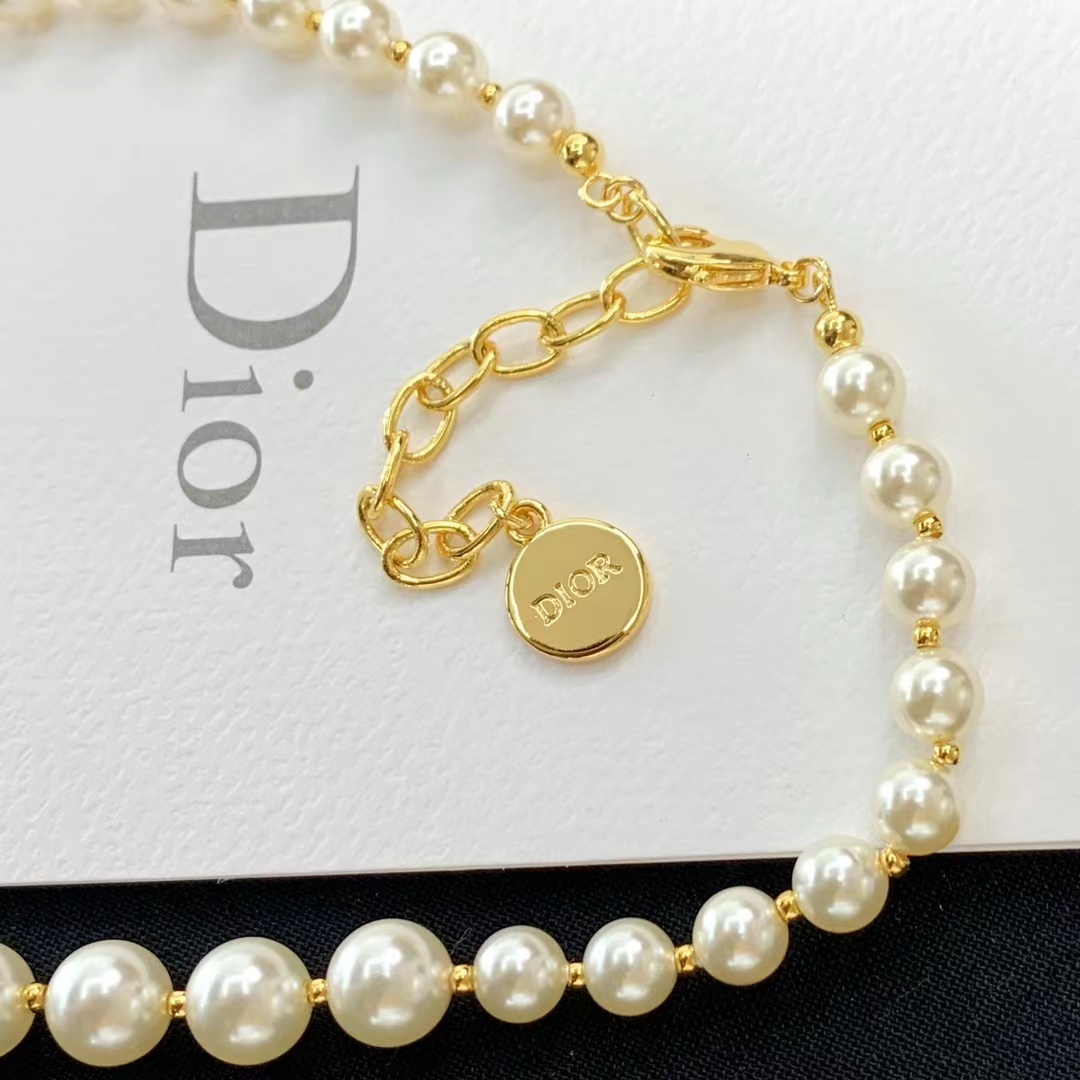 Dior CD Pendant Pearl Choker Necklace - Original Replica Club