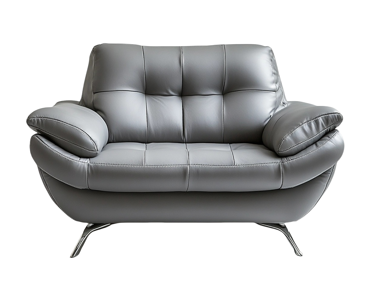 Sofá moderno 2 plazas gris de cuero con diseño ergonómico ideal para salas de estar sg5619612
