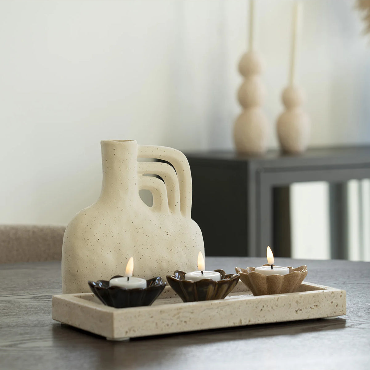 Artichok Joah Travertijn Dienblad Naturel