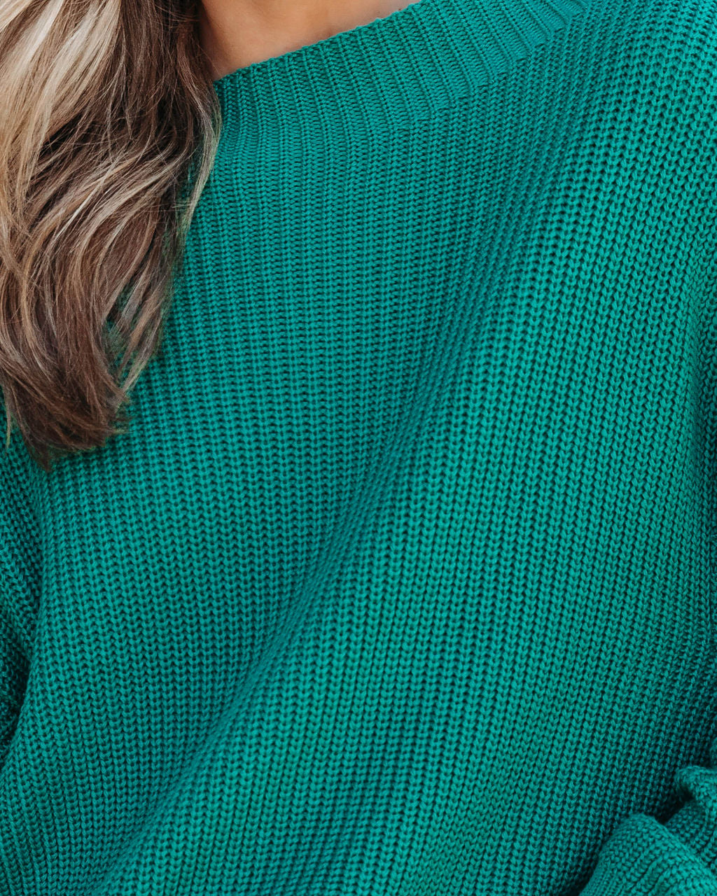 Marlena Ribbed Knit Pullover Sweater - Teal - Se7enfashion