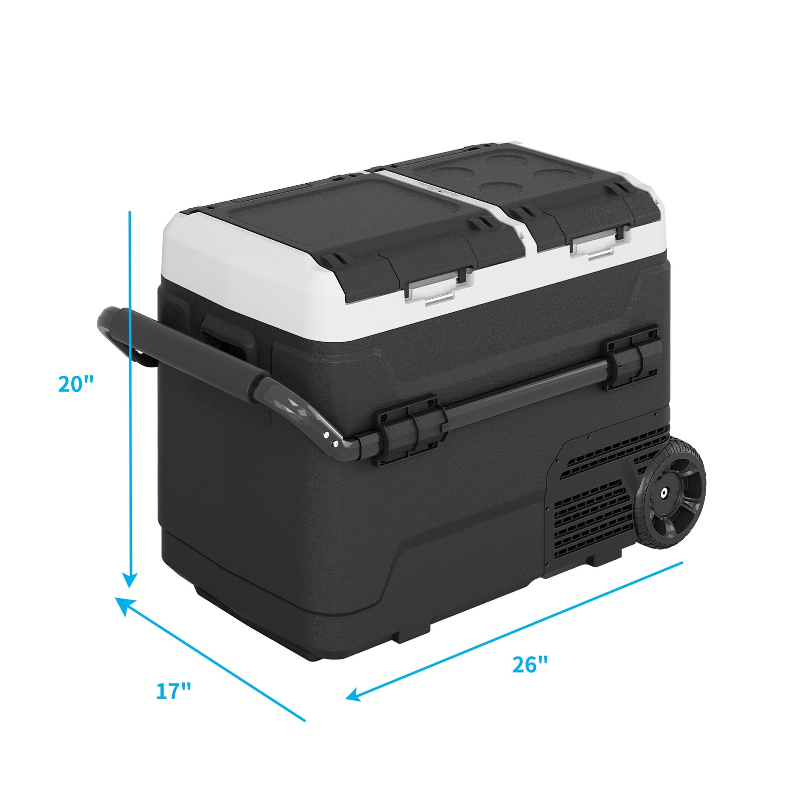 DISHUP 12V Portable Car Refrigerator, 53QT(50L) Electric Cooler with Dual Zone,DC & AC,Ideal for RV, Camping, Travel, Truck - Image 8