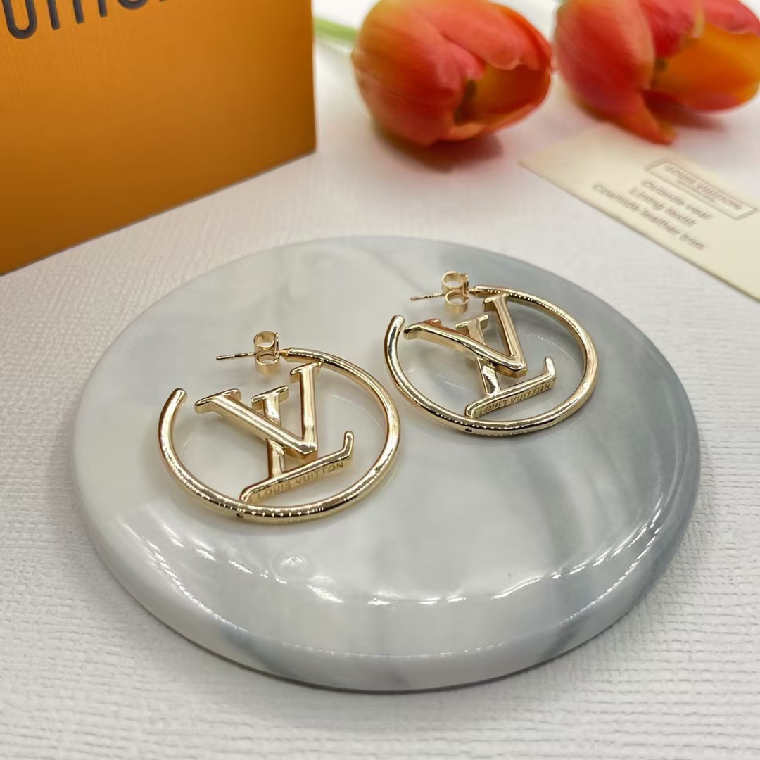 Louis Vuitton Circle LV Letter Earrings - Original Replica Club
