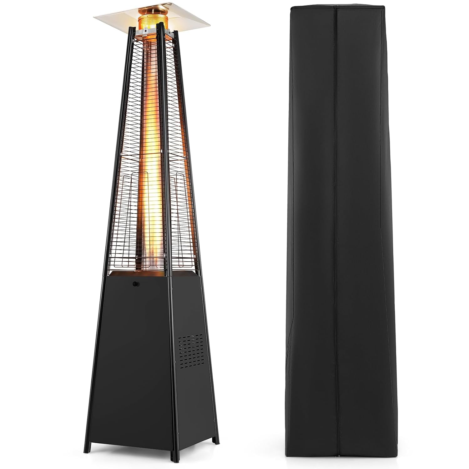 Tangkula 45000 BTU Pyramid Patio Heater with Wheels & Zippered Cover - image 2