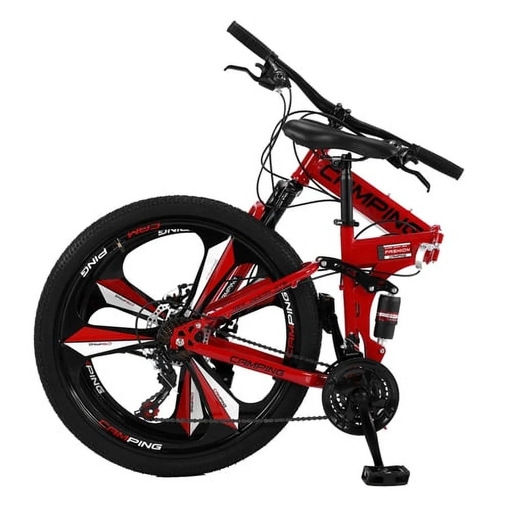 Zimtown 26" Folding Mountain Bike, Shimano 21 Speed MTB Bicycle for Adults, Black - Image 10