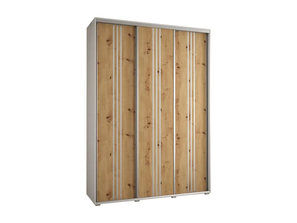 ARMARIO Mobtrendy 6 DE PUERTAS CORREDERAS 235.2/180/45 3 puertas (Blanco/Artisan/Plata) gikm00903