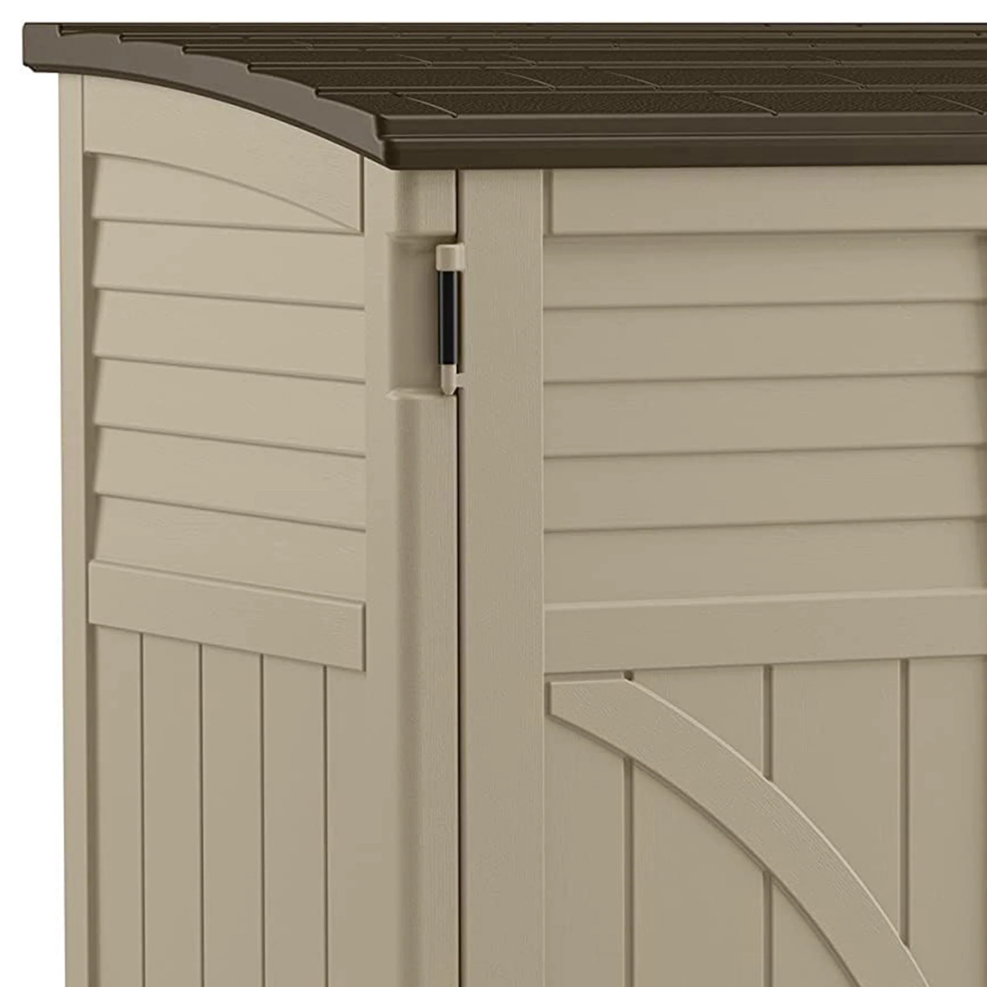 Suncast 34 Cubic ft Horizontal Compact Outdoor Storage Shed, Sand - Image 2