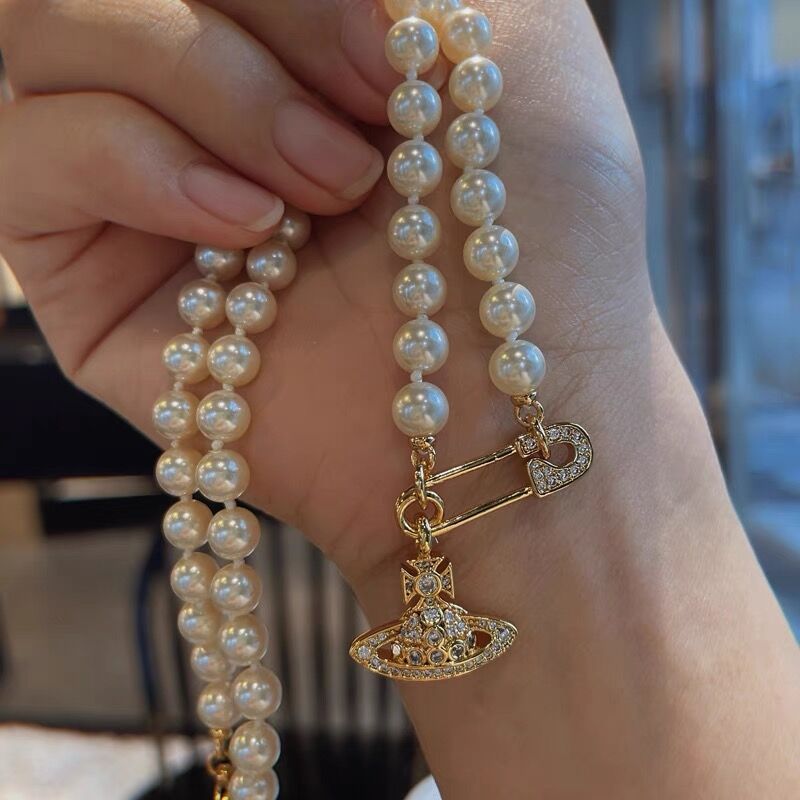Vivienne Westwood Saturn Pearl Necklace - Original Replica Club