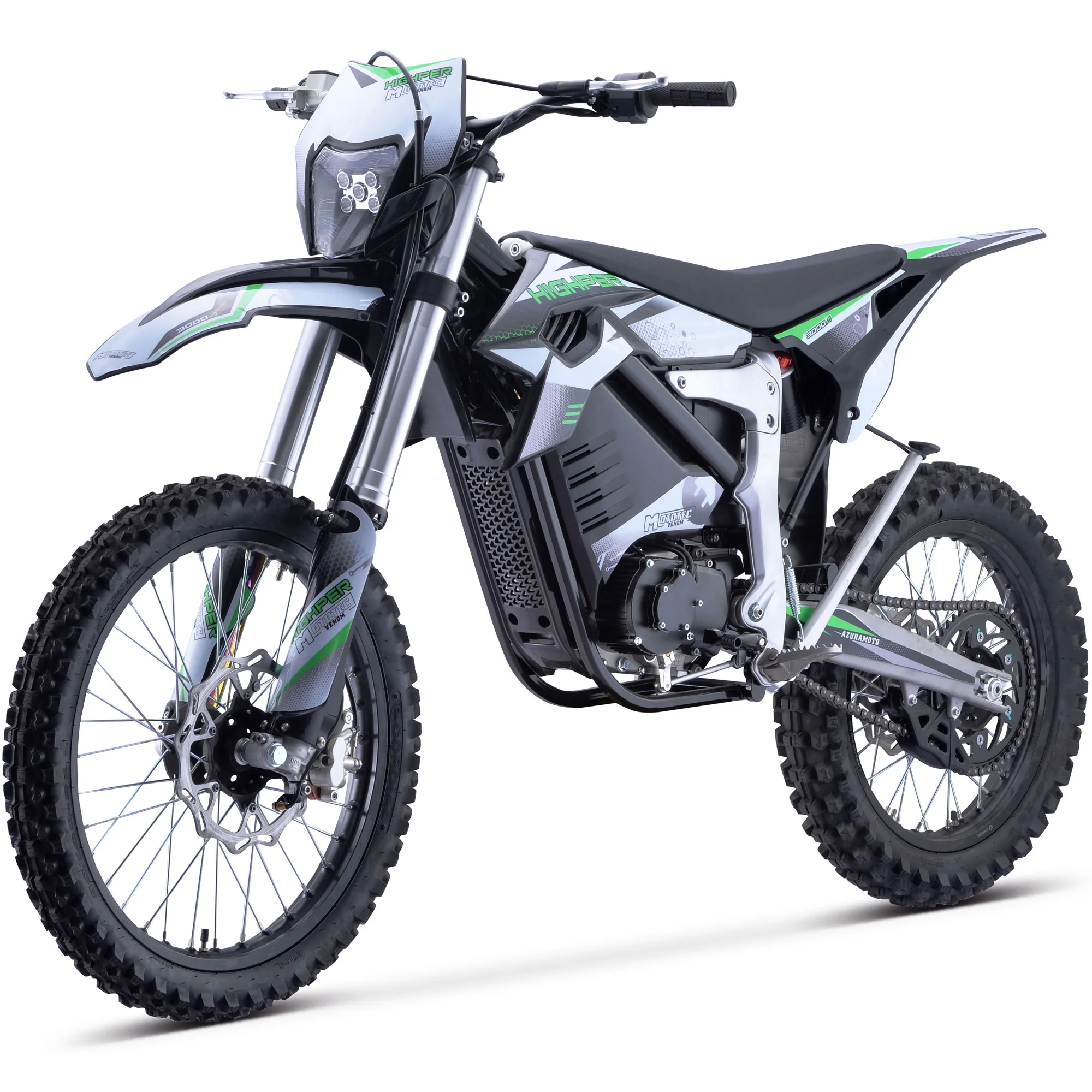 MotoTec Venom 72v 12000w Electric Dirt Bike White - Image 7