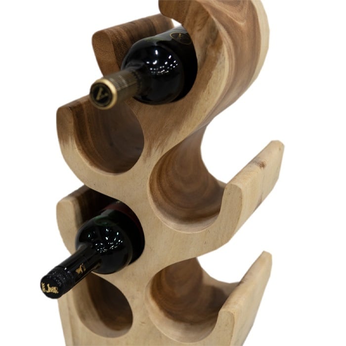 Vtw Living - Staand Wijnrek van Hout - Teakhout - 25 x 15 x 50 cm