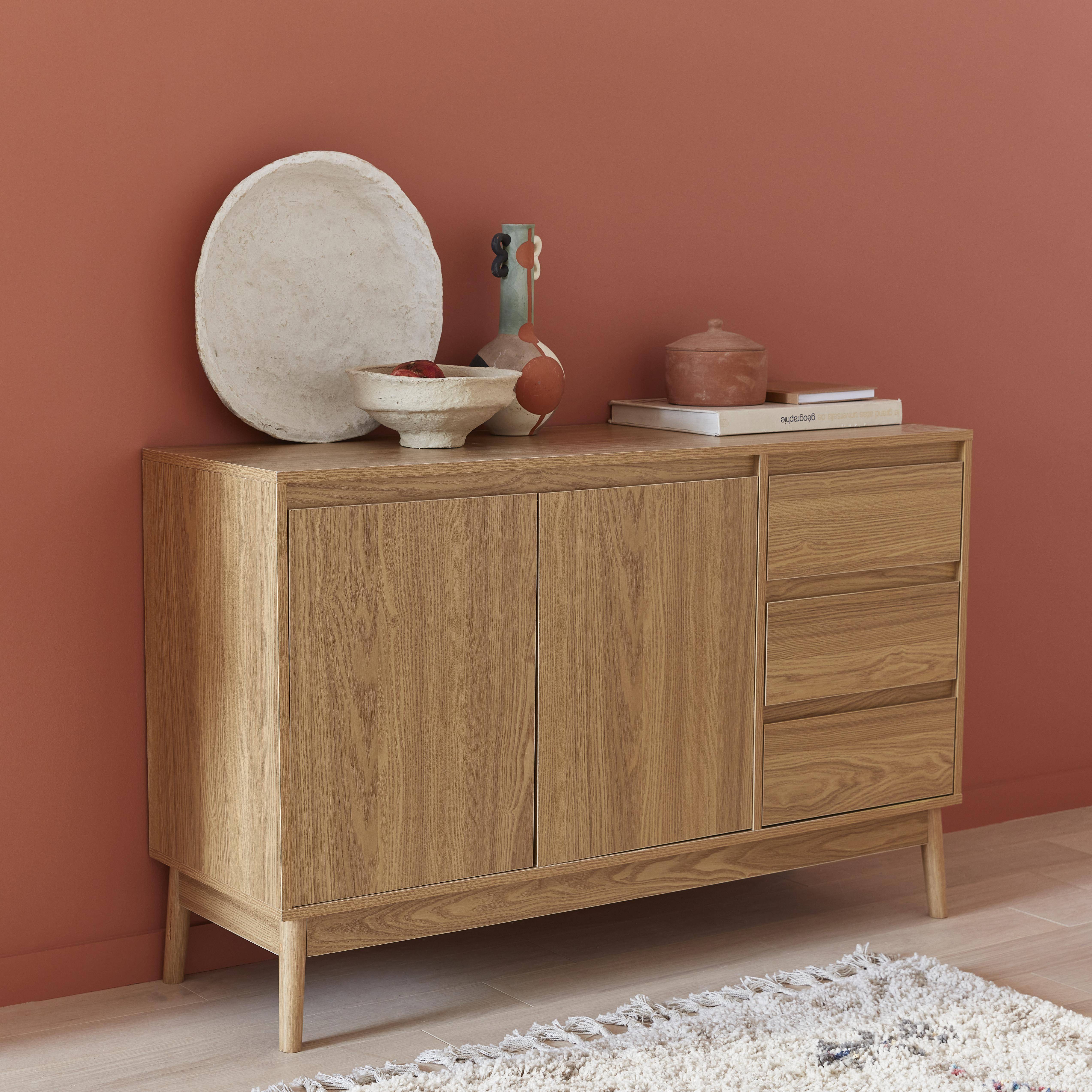 Dune - Aparador de efecto madera con 2 puertas, 120cm
