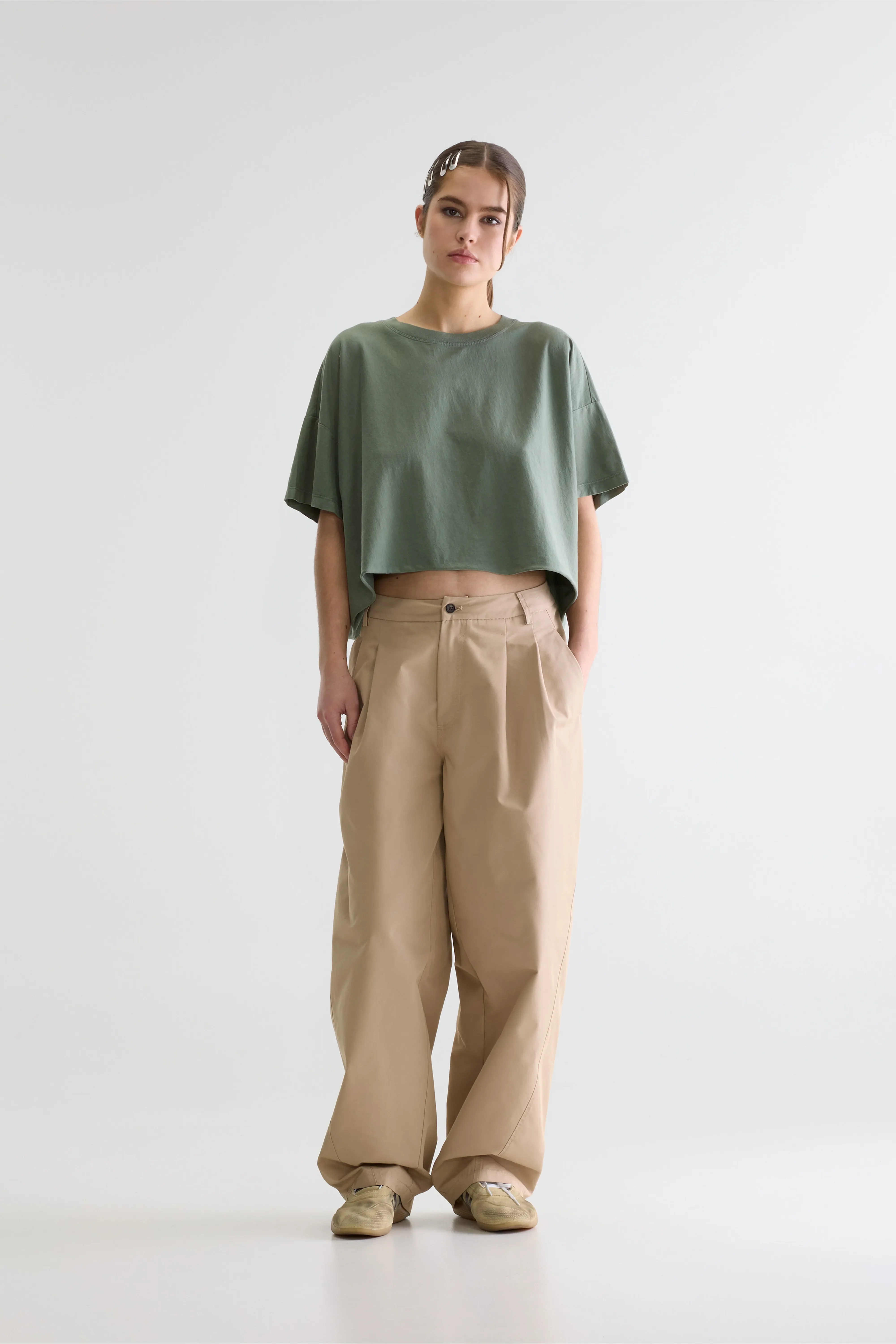 Bellerose Farpy cropped t-shirt (261 / W / THYME)