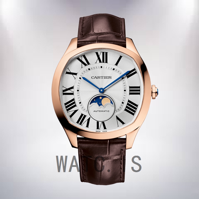 Cartier Drive WGNM0018 Men's 40mm Leather Strap Rose Gold-tone
