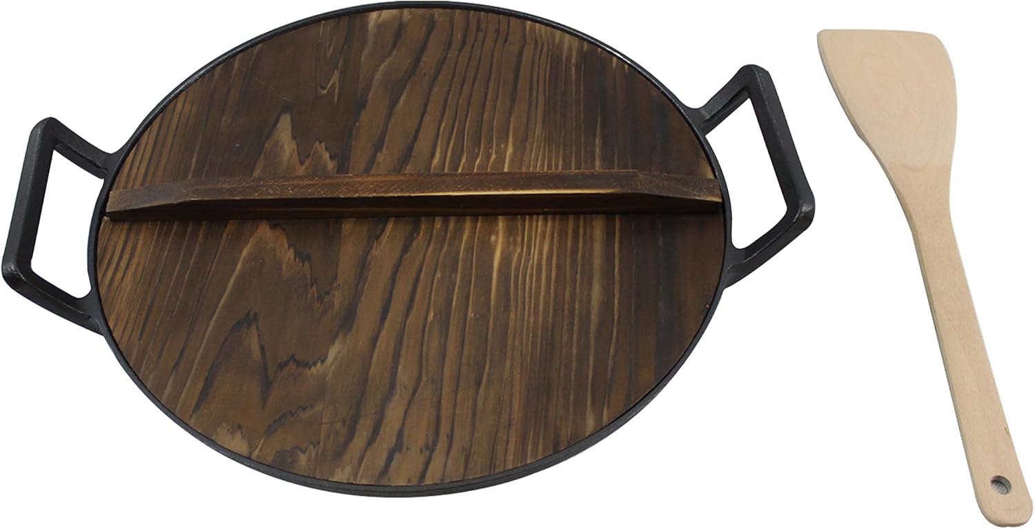 Cast Iron， Pre-Seasoned Wok 14.5