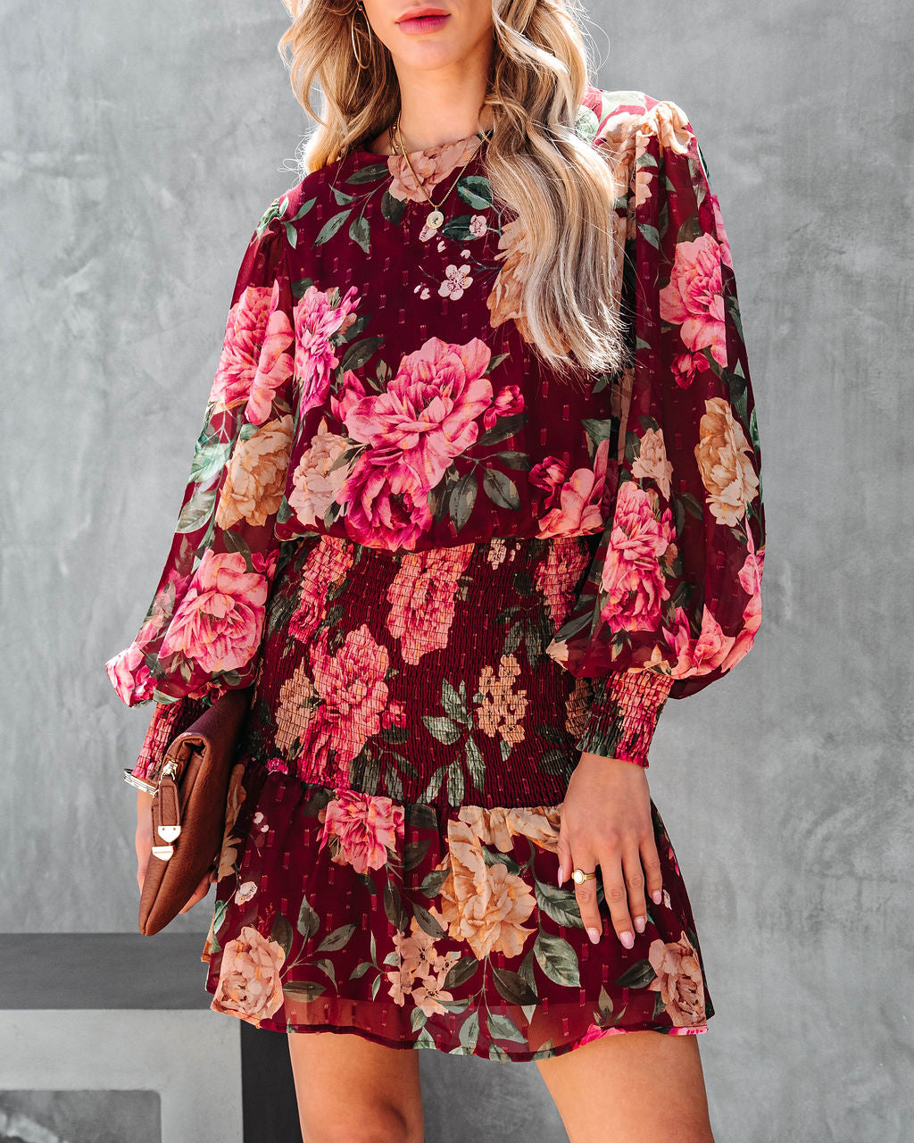 Short And Sweet Floral Smocked Mini Dress - Se7enfashion