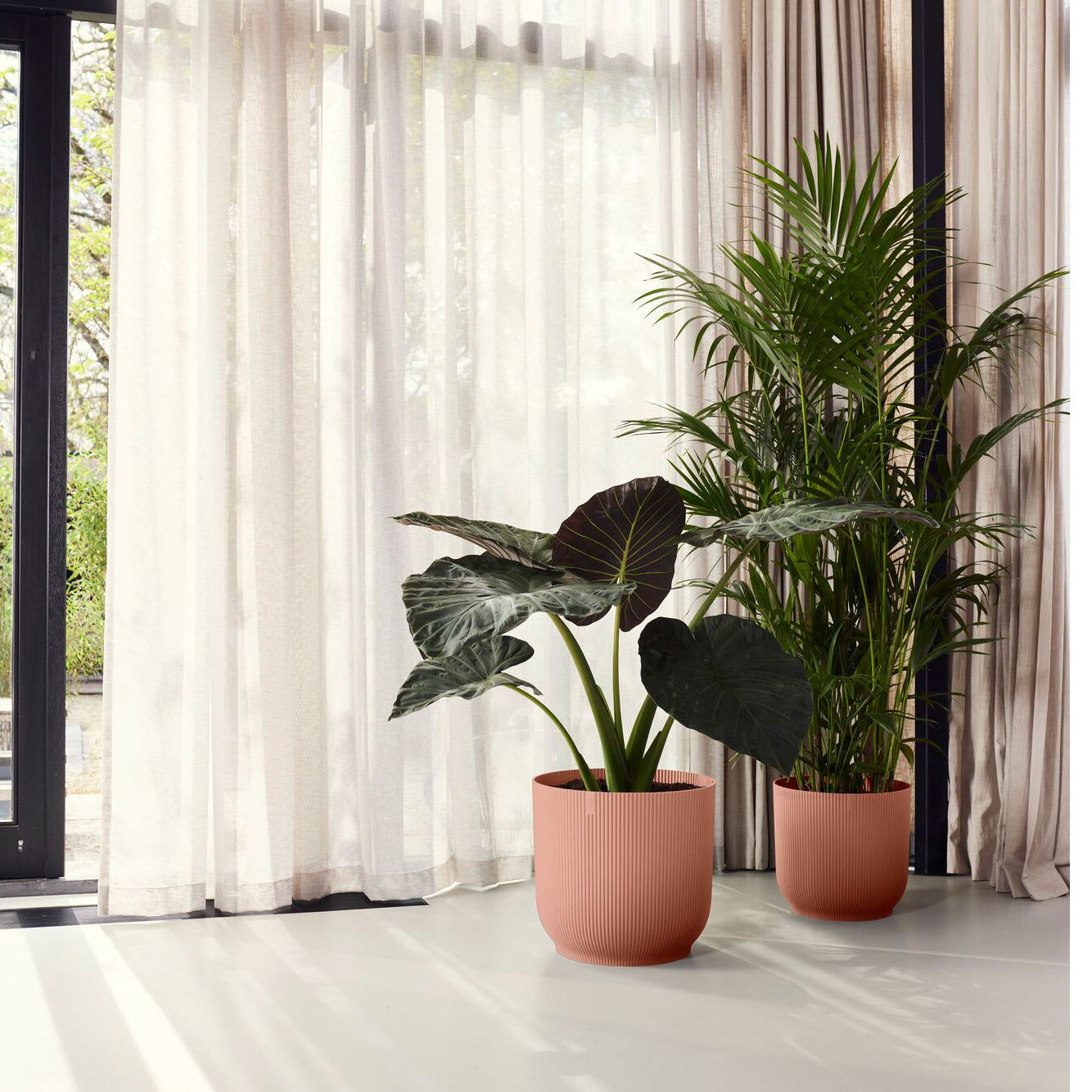 Elho Vibes Fold Rond - Roze - Ø 39 x H 36 cm - Binnen - 100% gerecycle