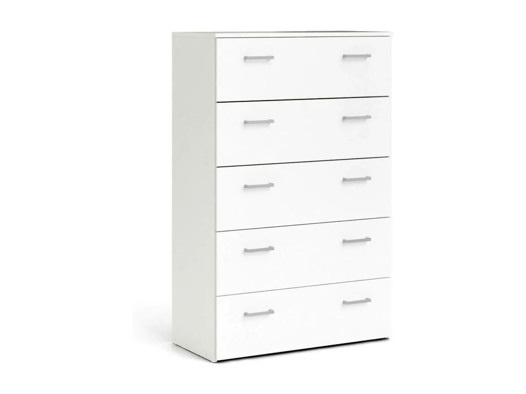 Cajonera Cosinor, cómoda multiusos, cómoda de dormitorio, gabinete con cajones, 74x36 h114 cm, blanco tig3583997