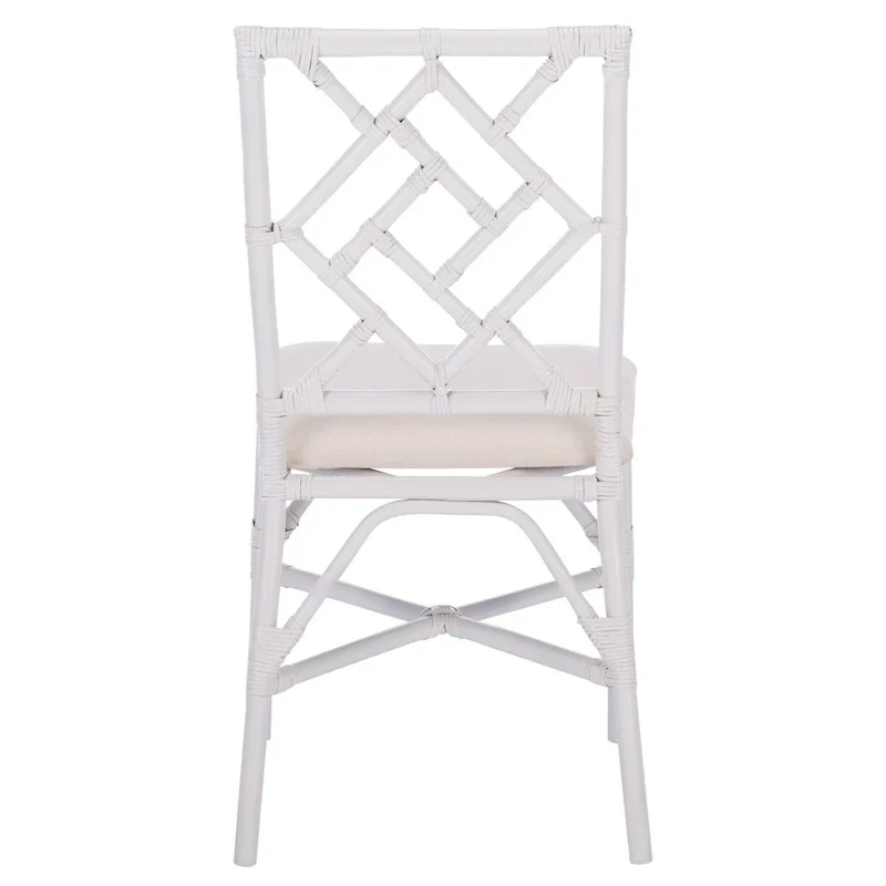 Set of 2 SAFAVIEH Maye Rattan Accent Chairs with Cushions - Dimensions: 18.5" W x 20.9" L x 35.8" H