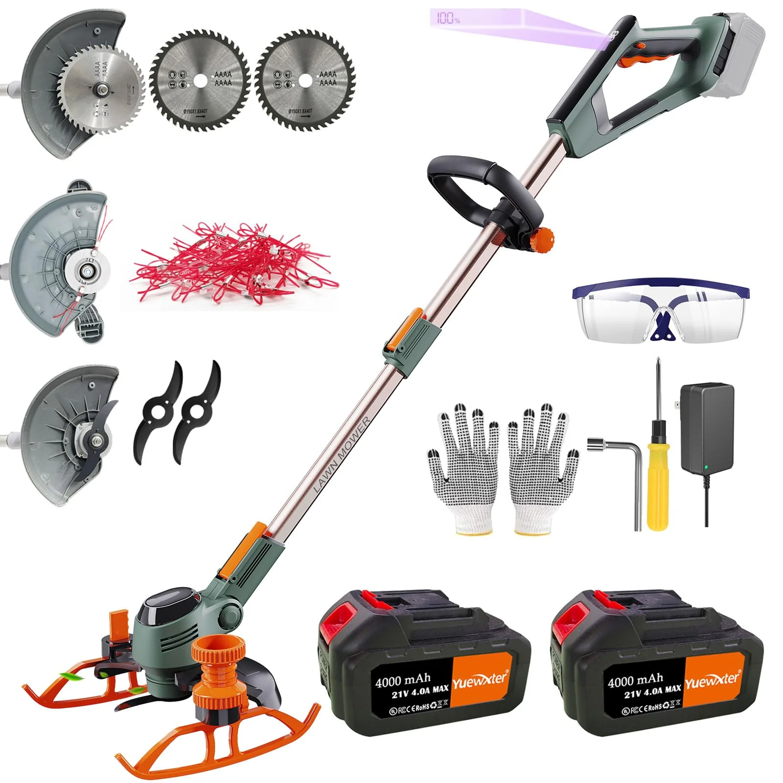 YUEWXTER Electric Weed Wacker. 4-in-1 Grass Trimmer