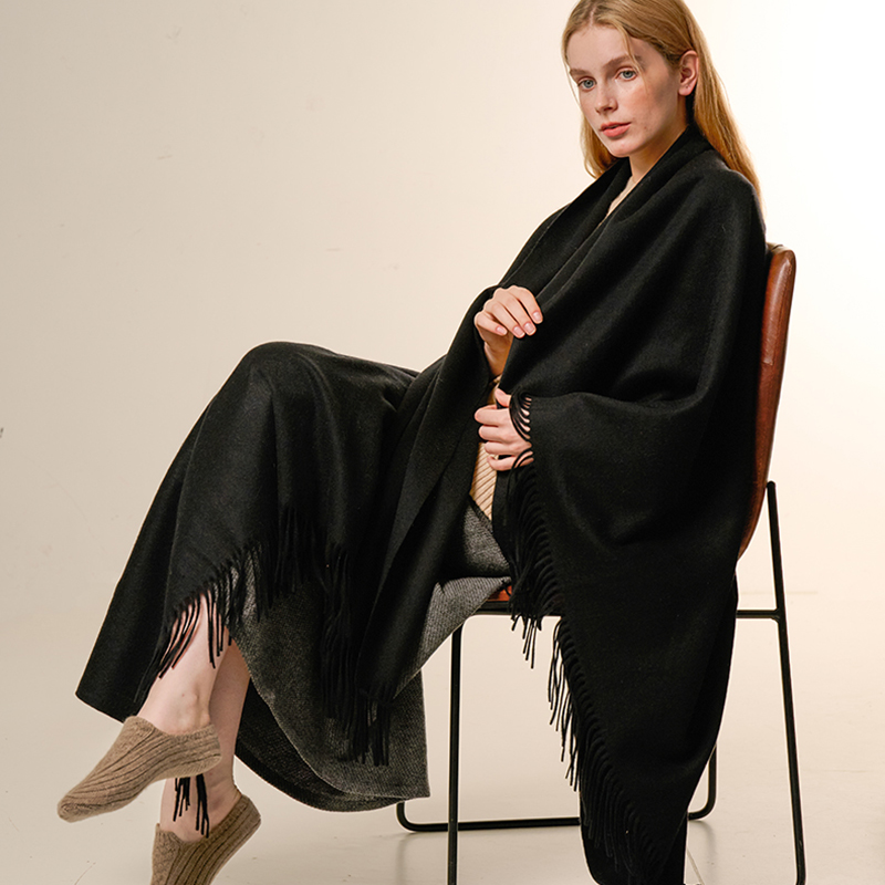 Solid Color Pure Wool Blanket Luxury Soft Thermal Woven Oversize Throw For Bed And Sofa Soft Breathable For Home Decor