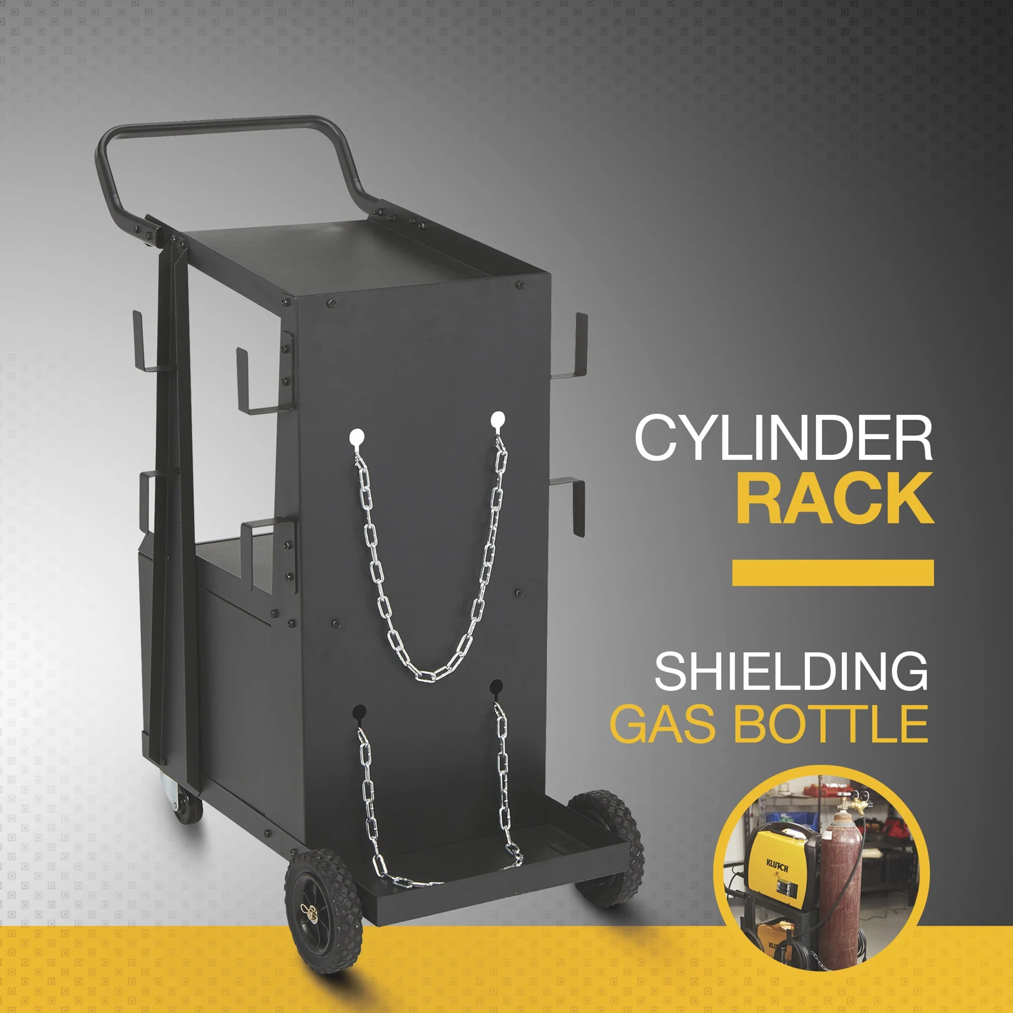 Klutch 2-Tier Welding Cart with Locking Cabinet, 31-1/2in.L x 16-1/8in.W x 28in.H - image 5