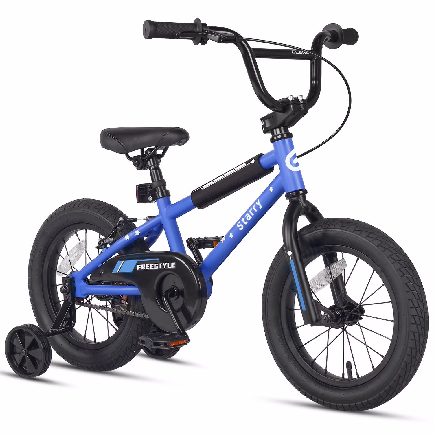 Glerc 14 in Little Kids Bike BMX Style Bicycle with Training Wheels Coaster Brake for 3 4 5 Years Old Boys Girls, Blue(Green/12")