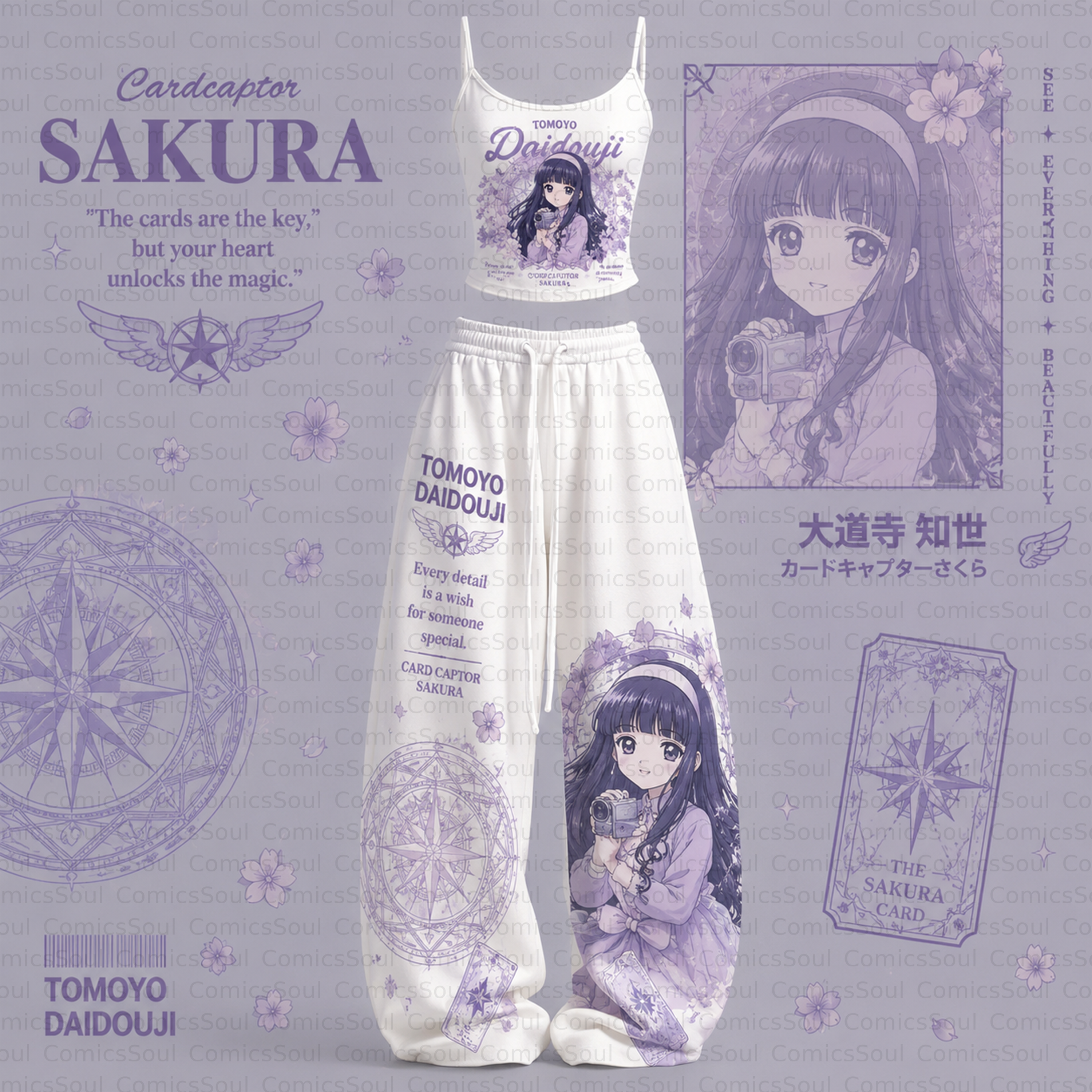 Cardcaptor Sakura Top & Elasticated Trousers Two-Piece Set TeeThreads Sustain the Scene with Custom Apparel