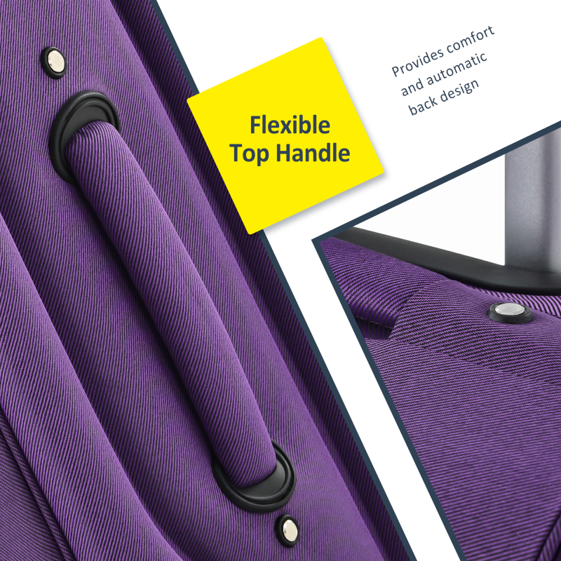 Softside Luggage Expandable 3 Piece Set Suitcase Upright Spinner Softshell Lightweight Luggage Travel Set - Image 4