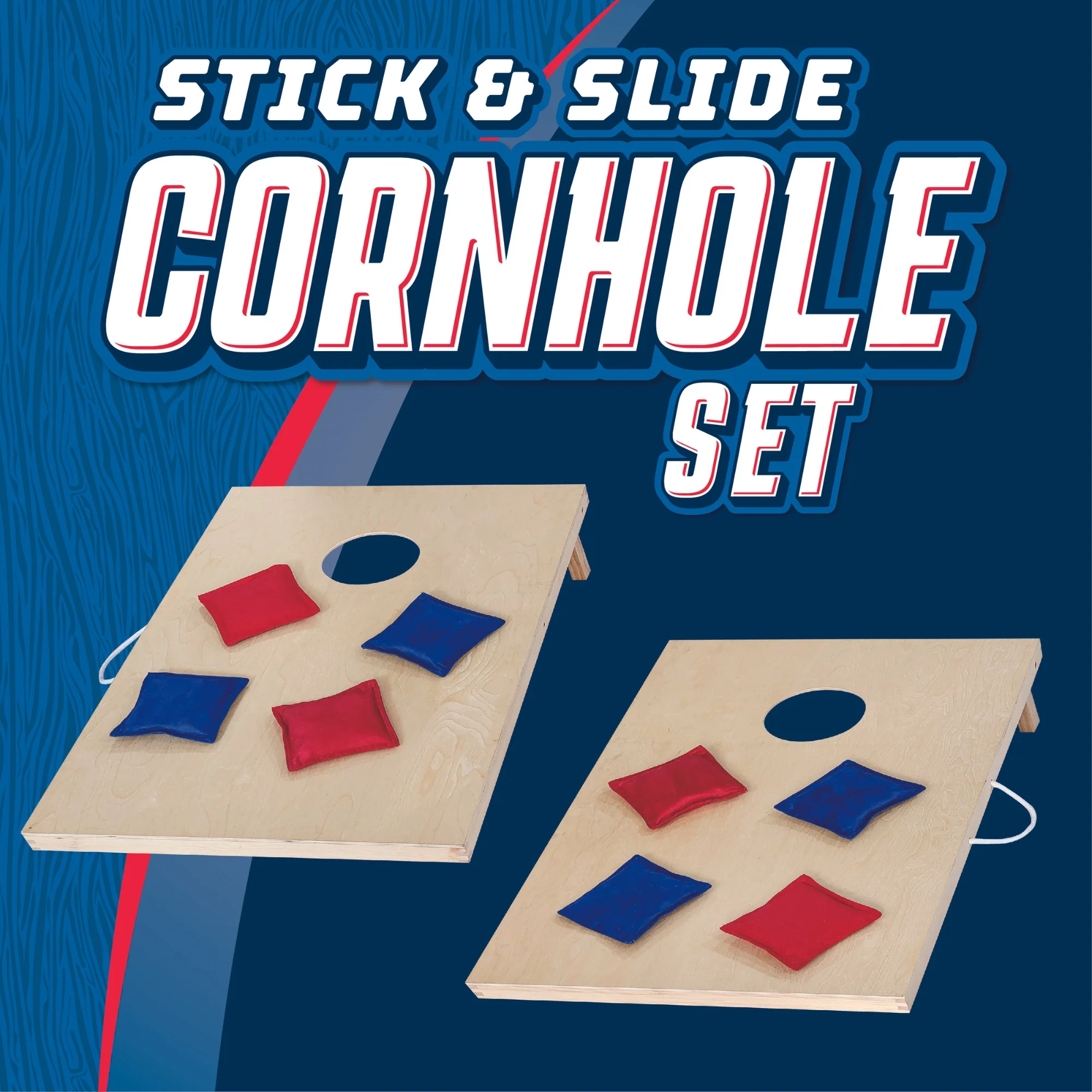 Cornhole Wooden, Stick & Slide, 10 Pieces, 2 Boards, 8 Bean Bags, Family Games, Ages 3+ by MinnARK - Image 3
