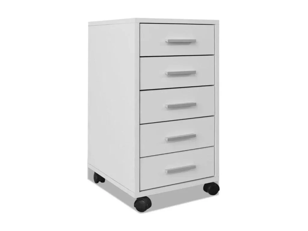 Cajonera de oficina con ruedas 5 cajones blanco lau3497875